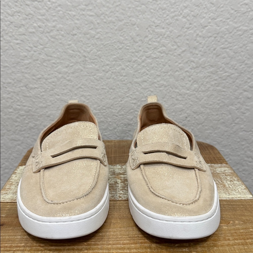 Vionic Uptown Gold Metallic Suede Loafers Size 7.5 - Picture 3 of 8